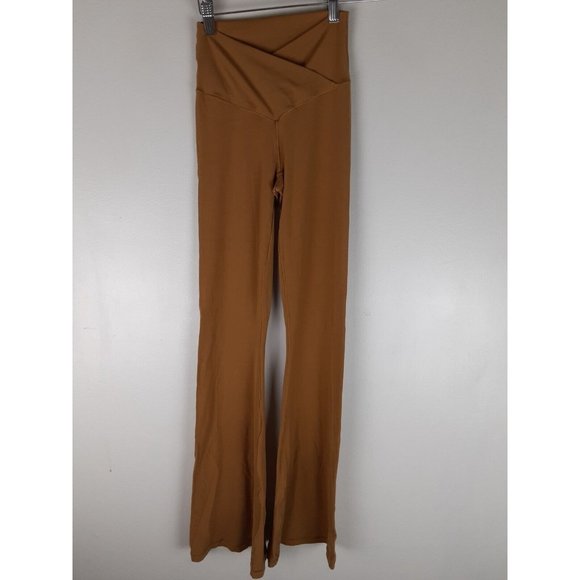 aerie Pants - Offline Aerie Women's Mustard Yellow Low Rise Flare Yoga Pants Sweatpants Y2k S